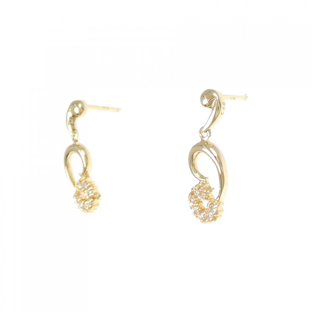 K18YG钻石耳环0.10CT