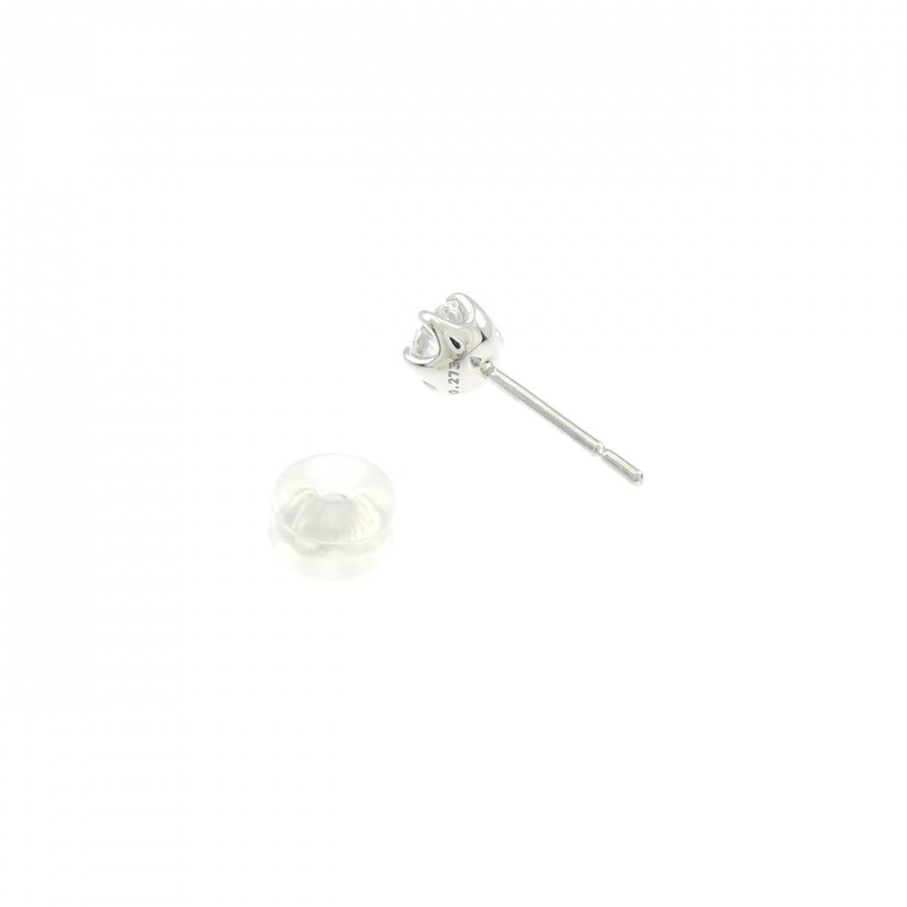 PT900 ダイヤモンド ピアス 0.273CT D VS2 EXT H&C 片耳