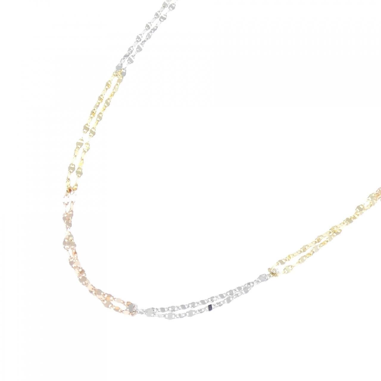14K three-color necklace