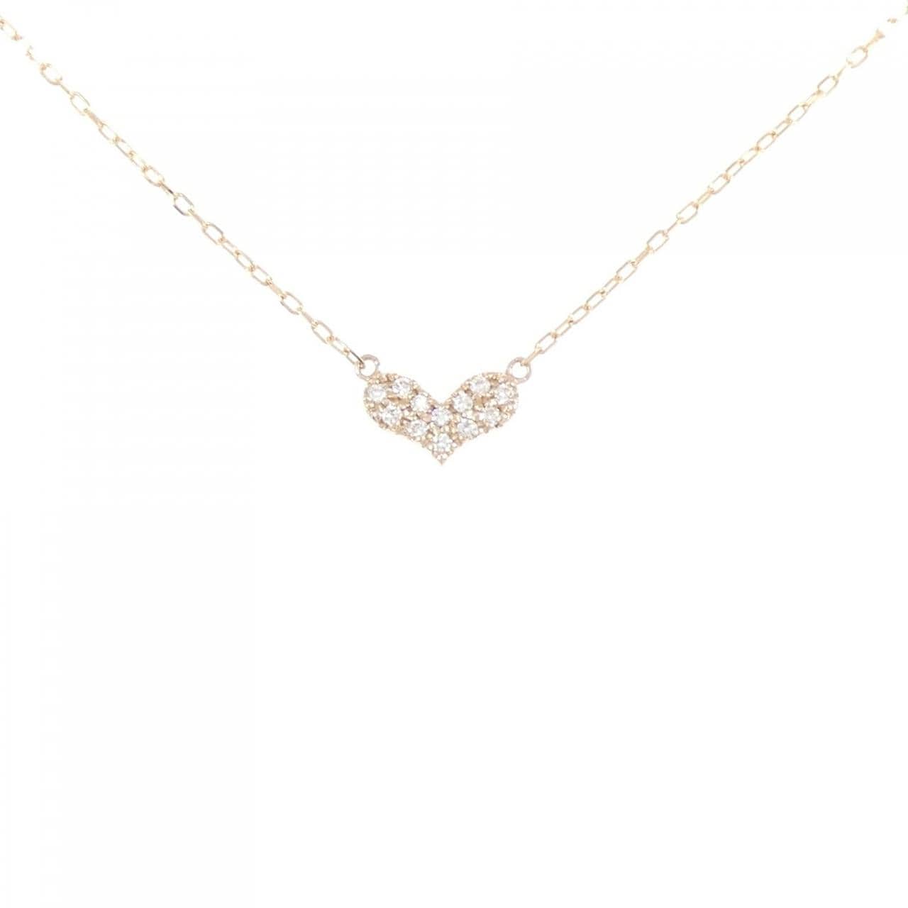 K18PG/K18YG ハート ダイヤモンド ネックレス 0.10CT