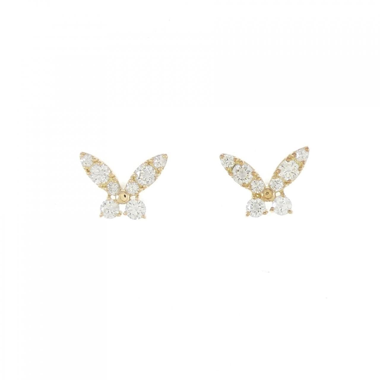 [Remake] K18YG butterfly Diamond earrings 0.30CT