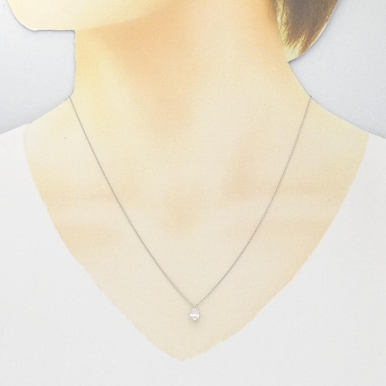 【リメイク】PT900/PT850 ダイヤモンド ネックレス 0.334CT G VS1 オーバルカット
