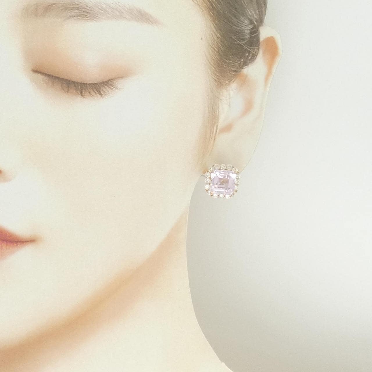 K18PG クンツァイト ピアス 12.45CT