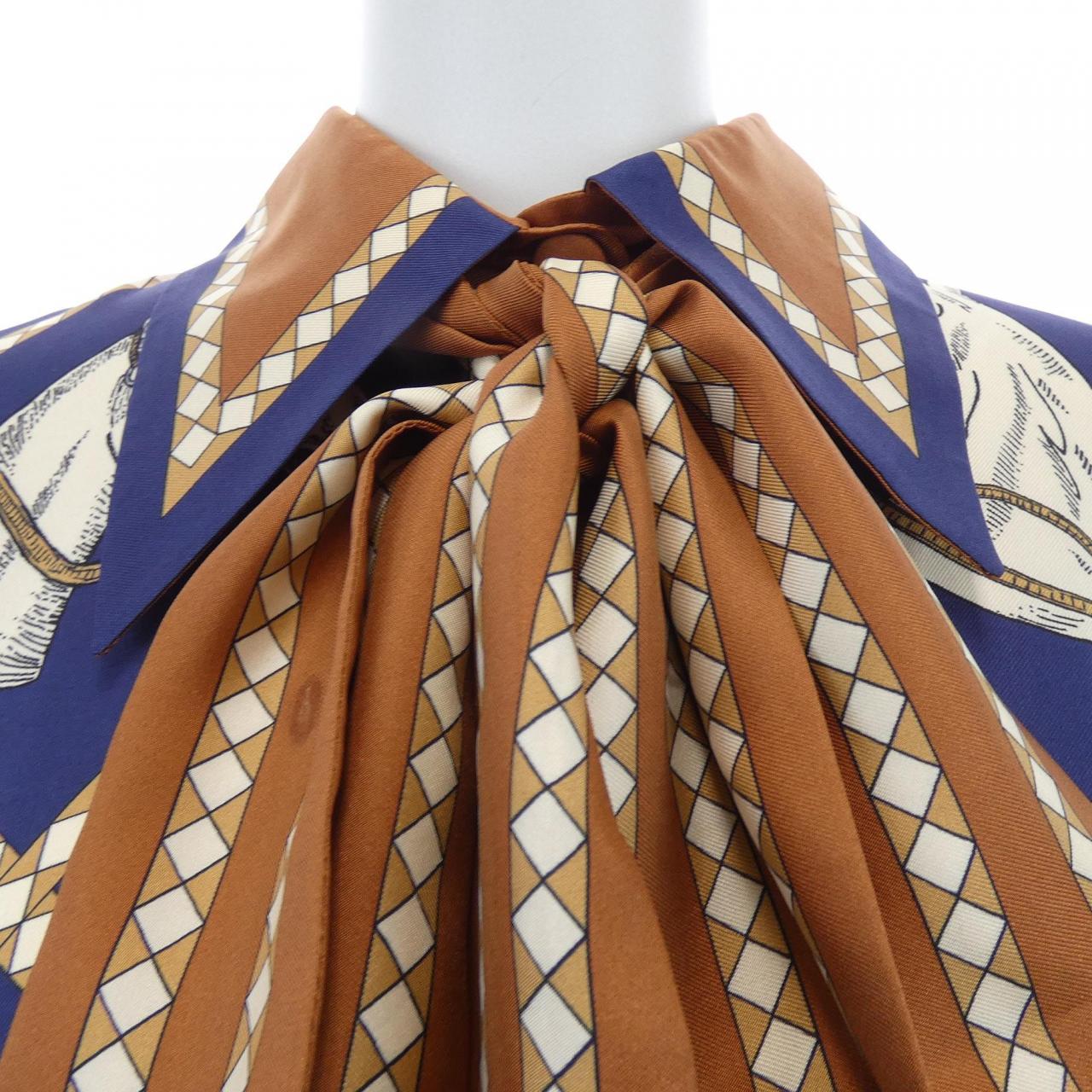 グッチ GUCCI チェック ホースプリント シルクシャツ 721477 ZAK87 シャツ