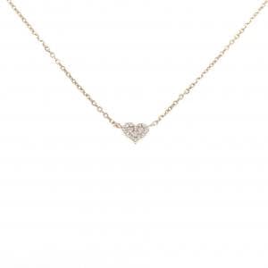K10PG ハート ダイヤモンド ネックレス