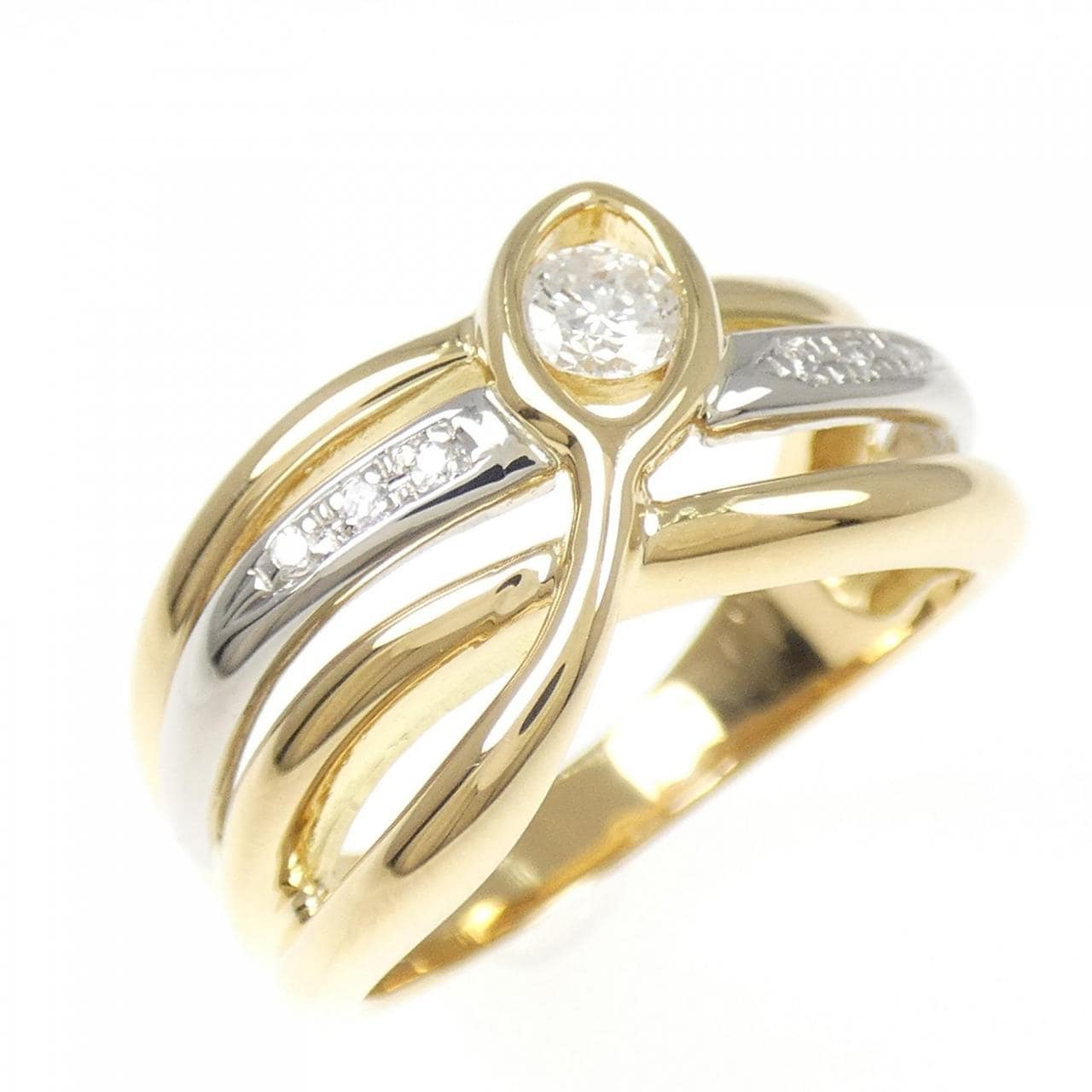 K18YG/PT900 ダイヤモンド リング 0.24CT