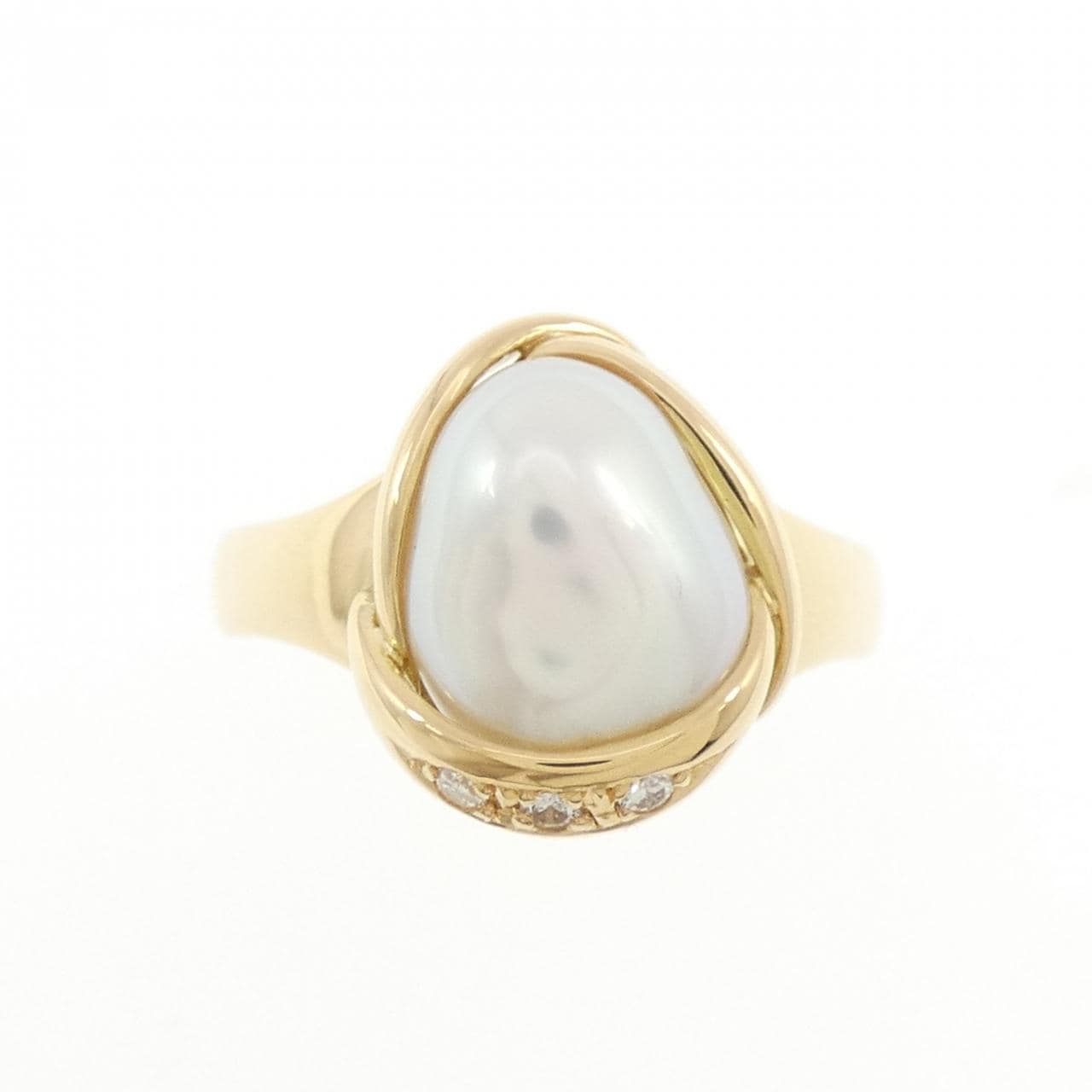 K18YG 淡水パール リング