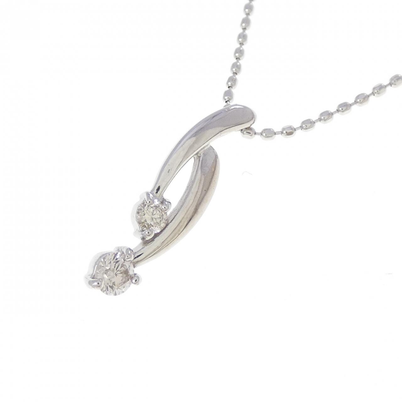 K18WG ダイヤモンド ネックレス 0.10CT