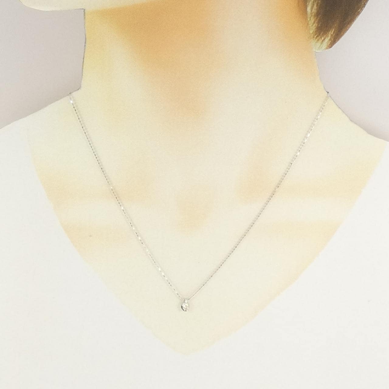 K10WG ダイヤモンド ネックレス 0.10CT