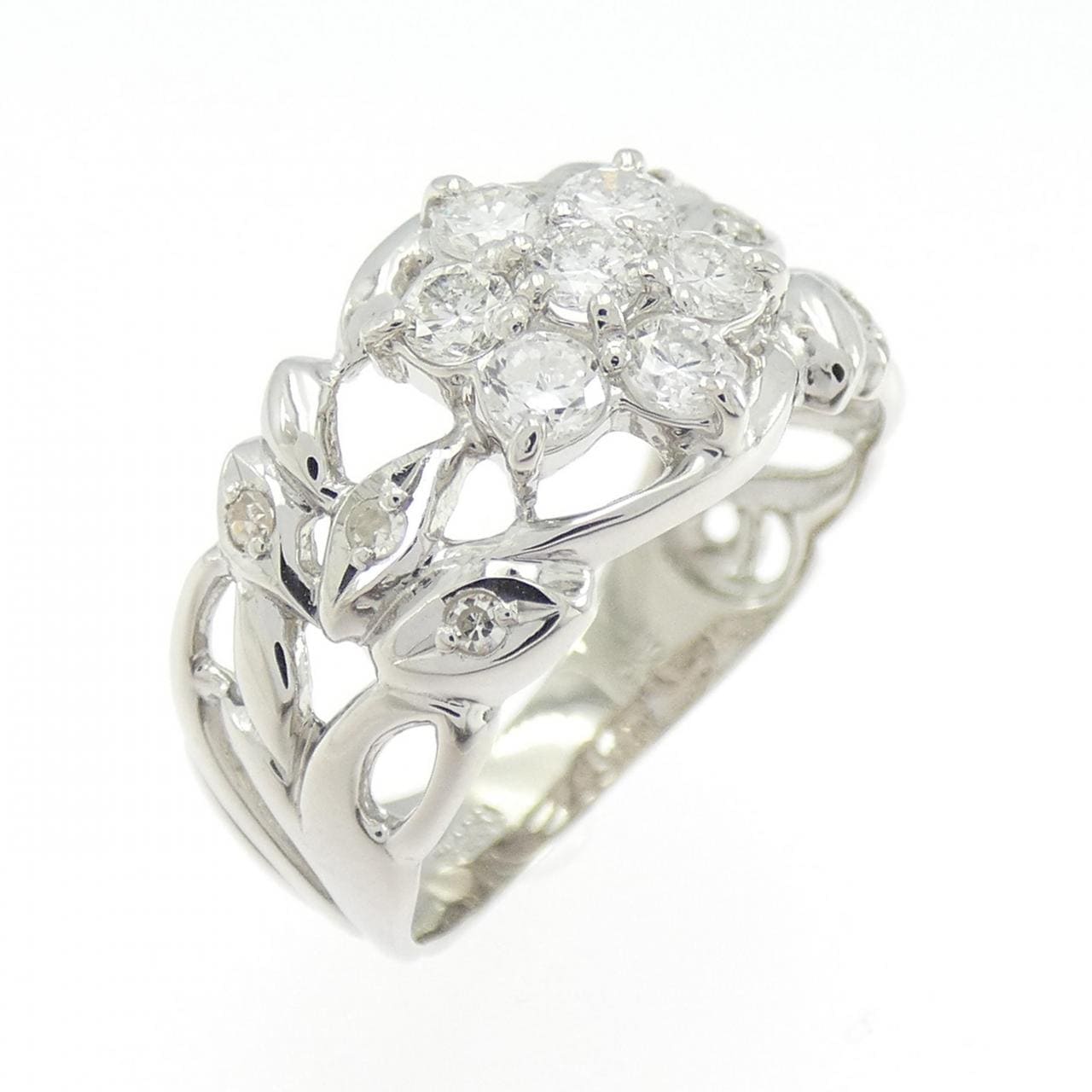 PT900花朵钻石戒指0.5克拉