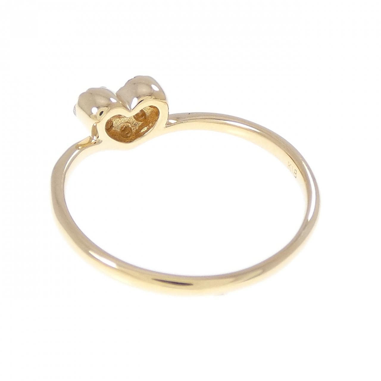 K18YG ハート ダイヤモンド リング 0.13CT