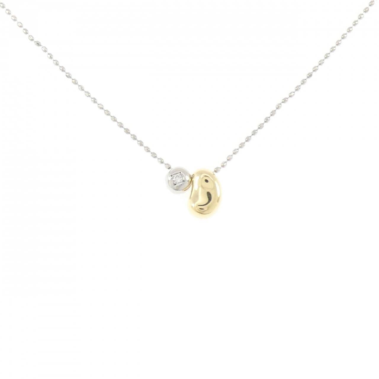 K18YG/PT900/PT850 2WAY ダイヤモンド ネックレス 0.01CT