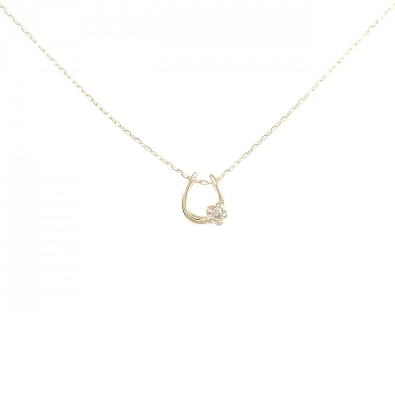 K10YG 花朵鑽石項鍊 0.01CT