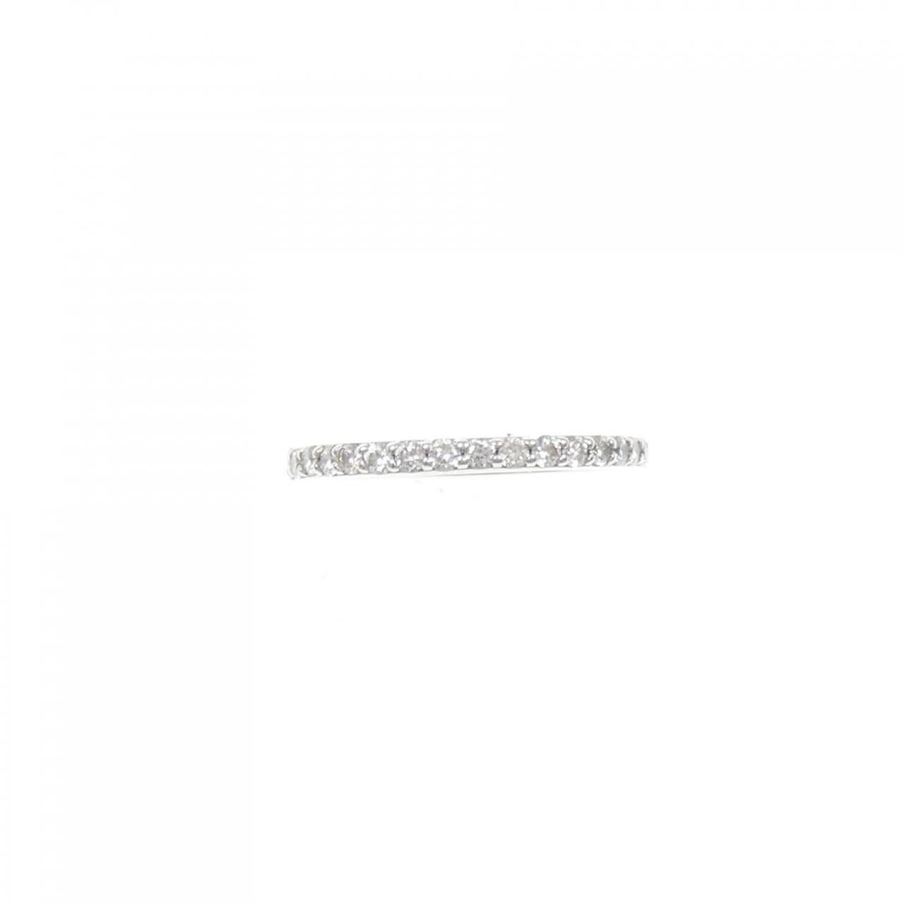 K18WG ハーフエタニティ ダイヤモンド リング 0.25CT