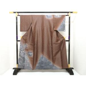 訪問着　銀通し絞り加工　Ｓサイズ