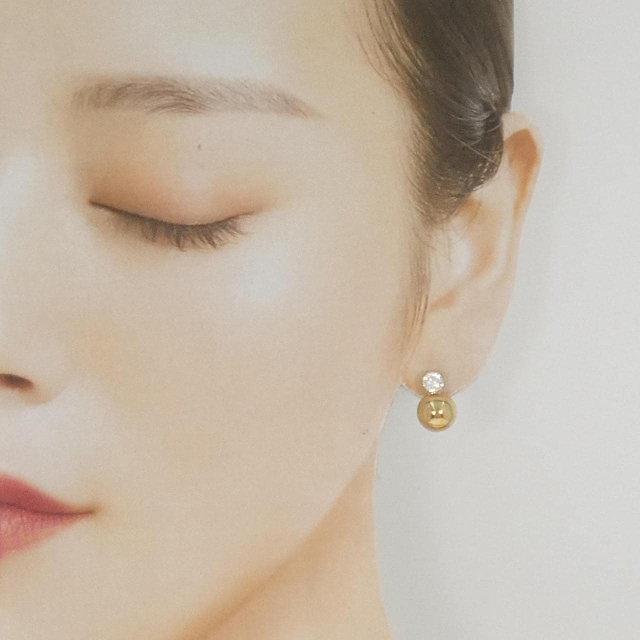 375YG キュービック ピアス