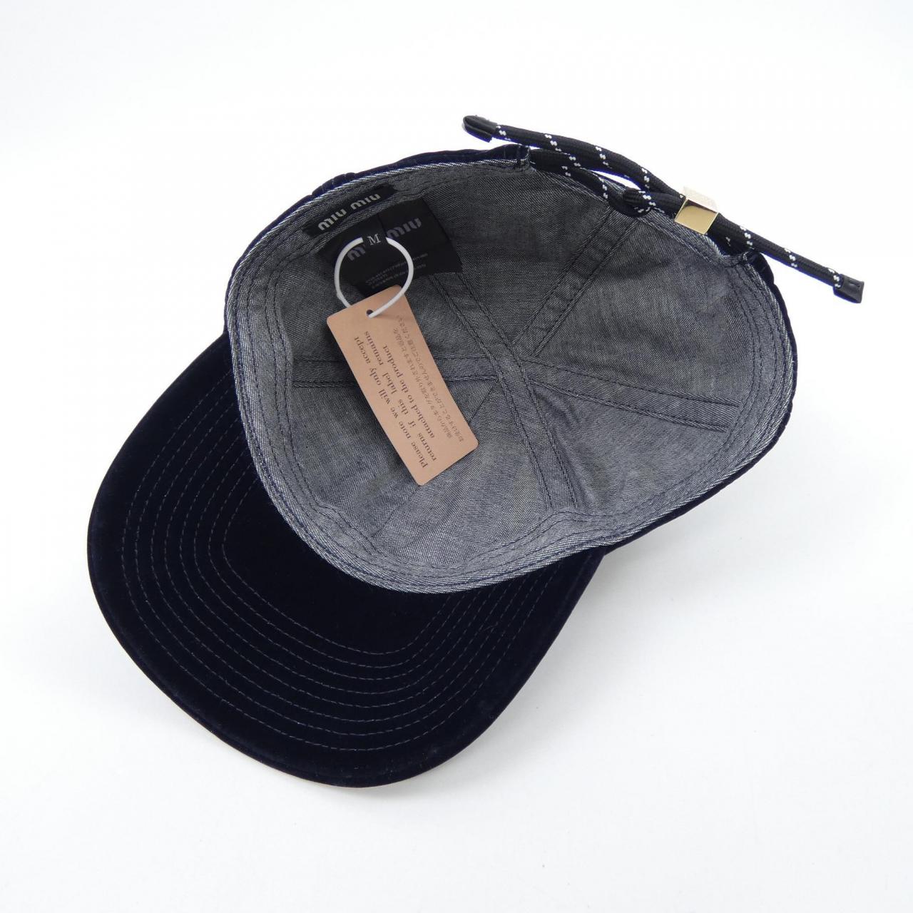 ミュウミュウ MIU MIU ベルベット ベースボール 5HC369 2CUA キャップ