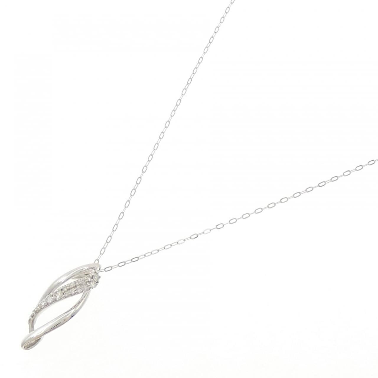 K18WG ダイヤモンド ネックレス 0.17CT
