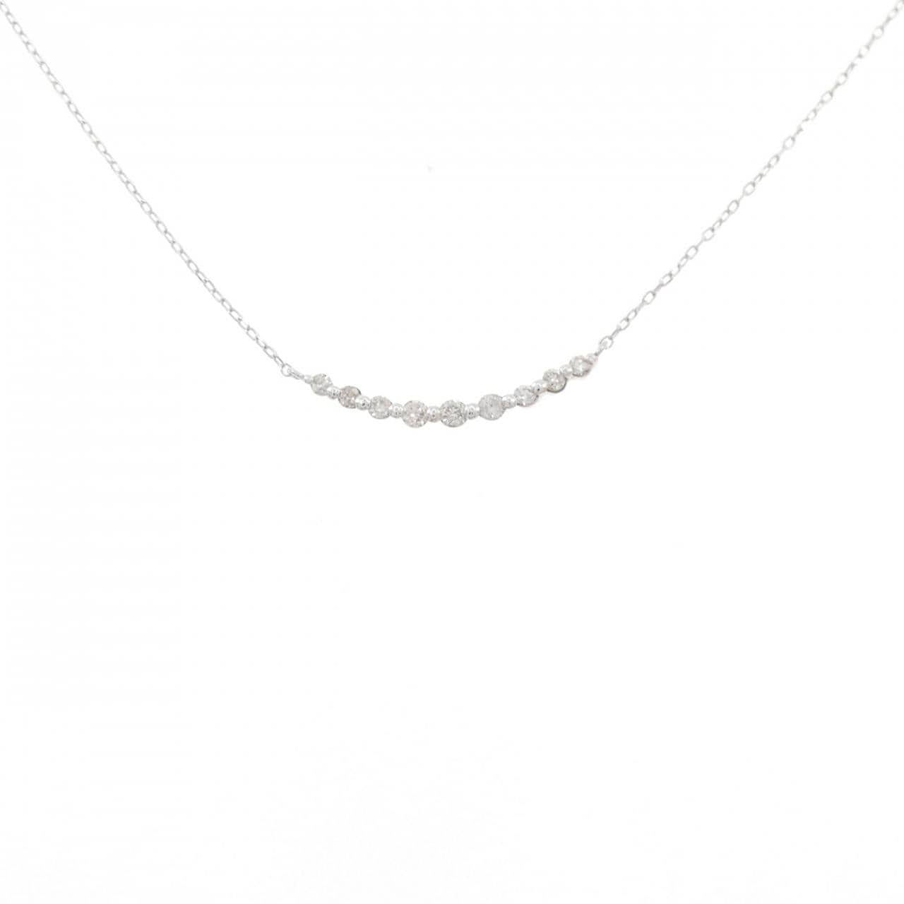 K18WG ダイヤモンド ネックレス 0.10CT