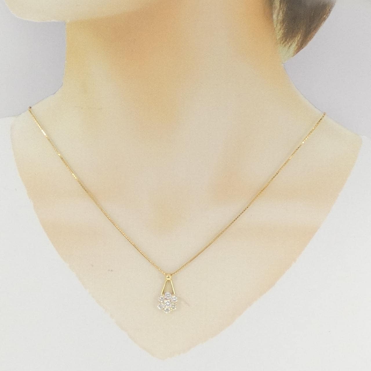 K18YG フラワー ダイヤモンド ネックレス 1.00CT