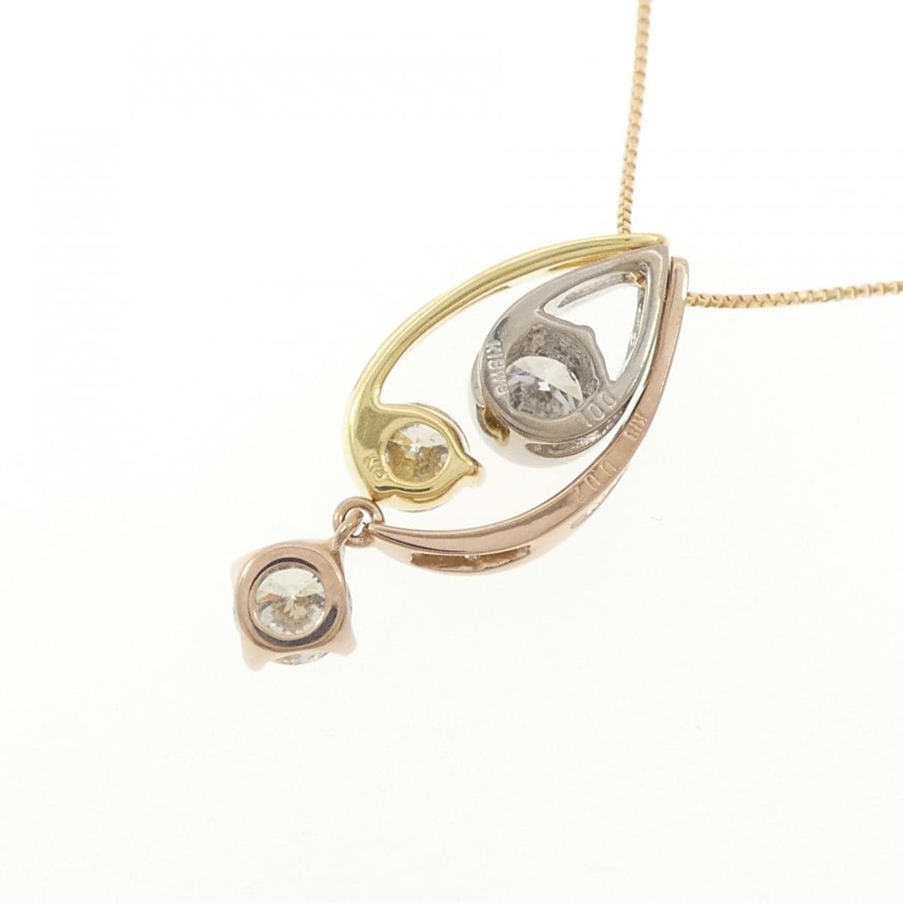 K18スリーカラー 2WAY ダイヤモンド ネックレス 1.00CT