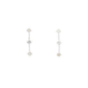 PT900 スリーストーン ダイヤモンド ピアス 0.2CT