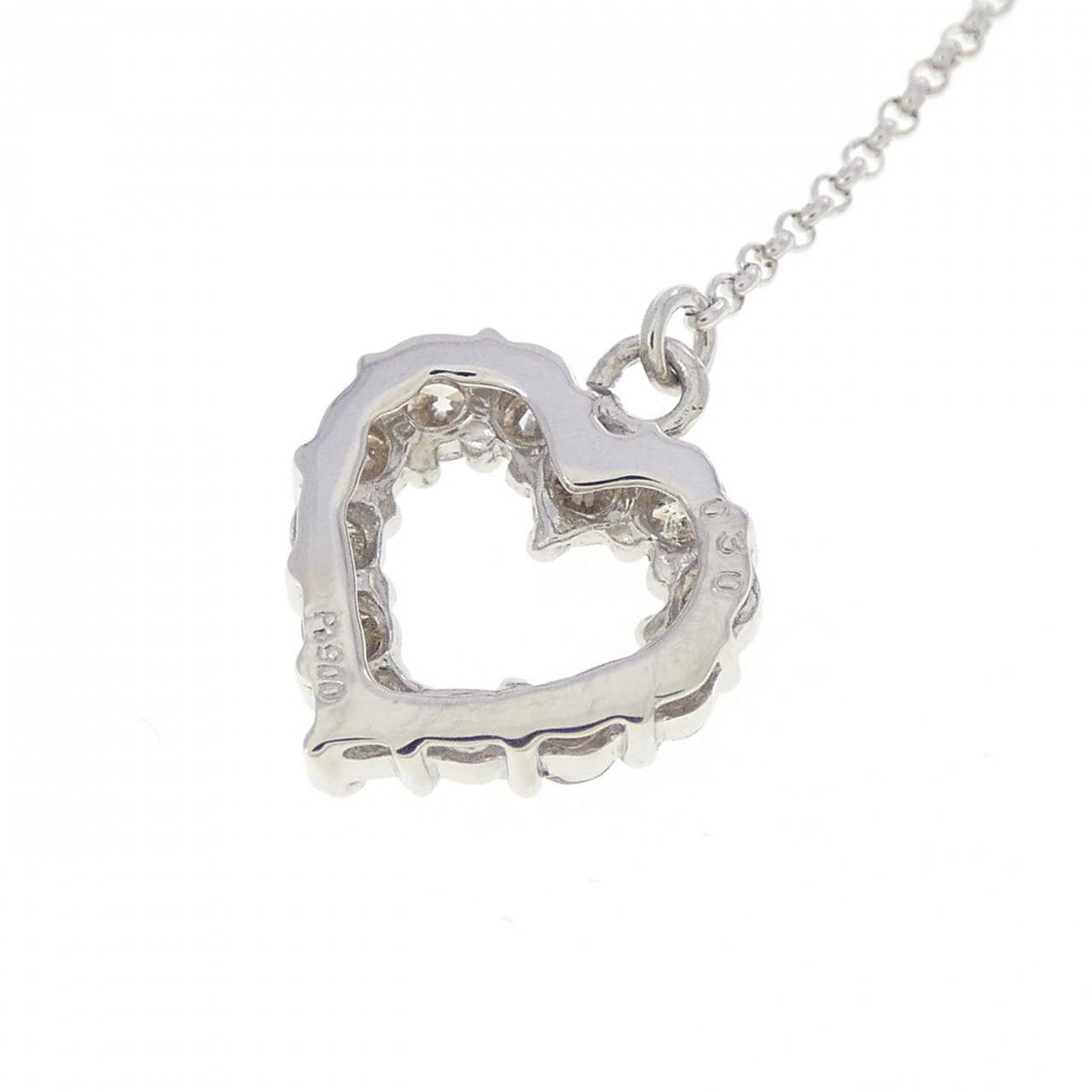 PT900/PT850 ハート ダイヤモンド ネックレス 0.30CT