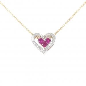 スタージュエリー ハート ルビー ネックレス 0.18CT