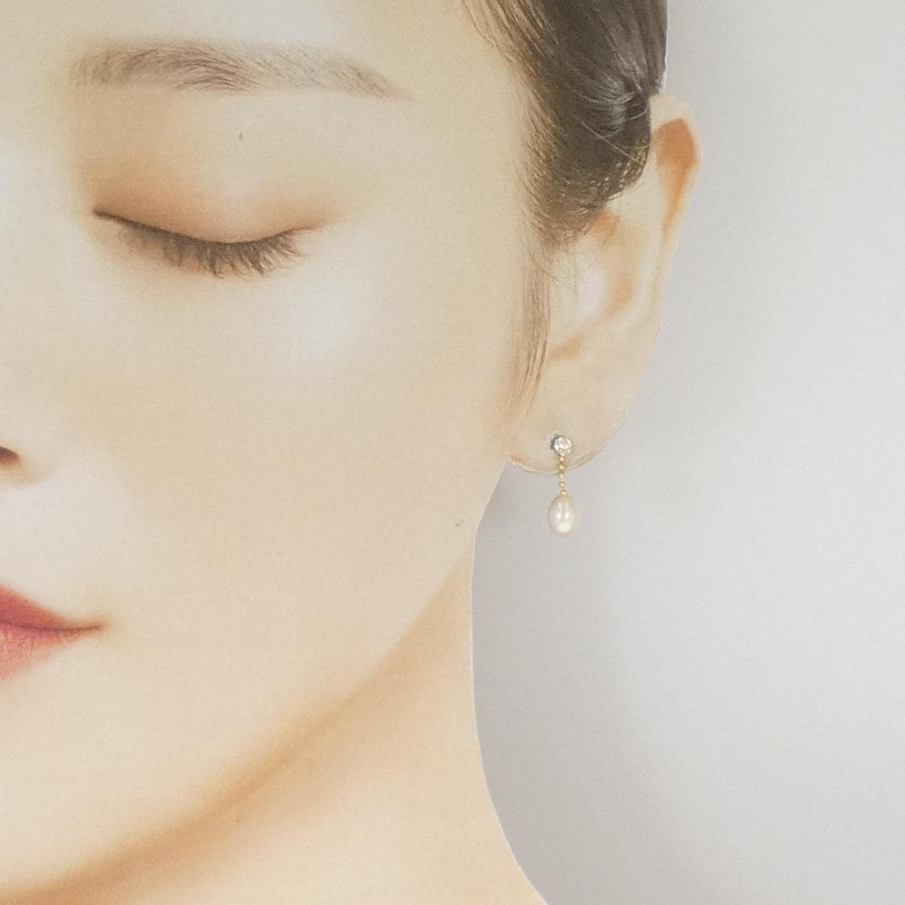 K18YG 淡水パール ピアス