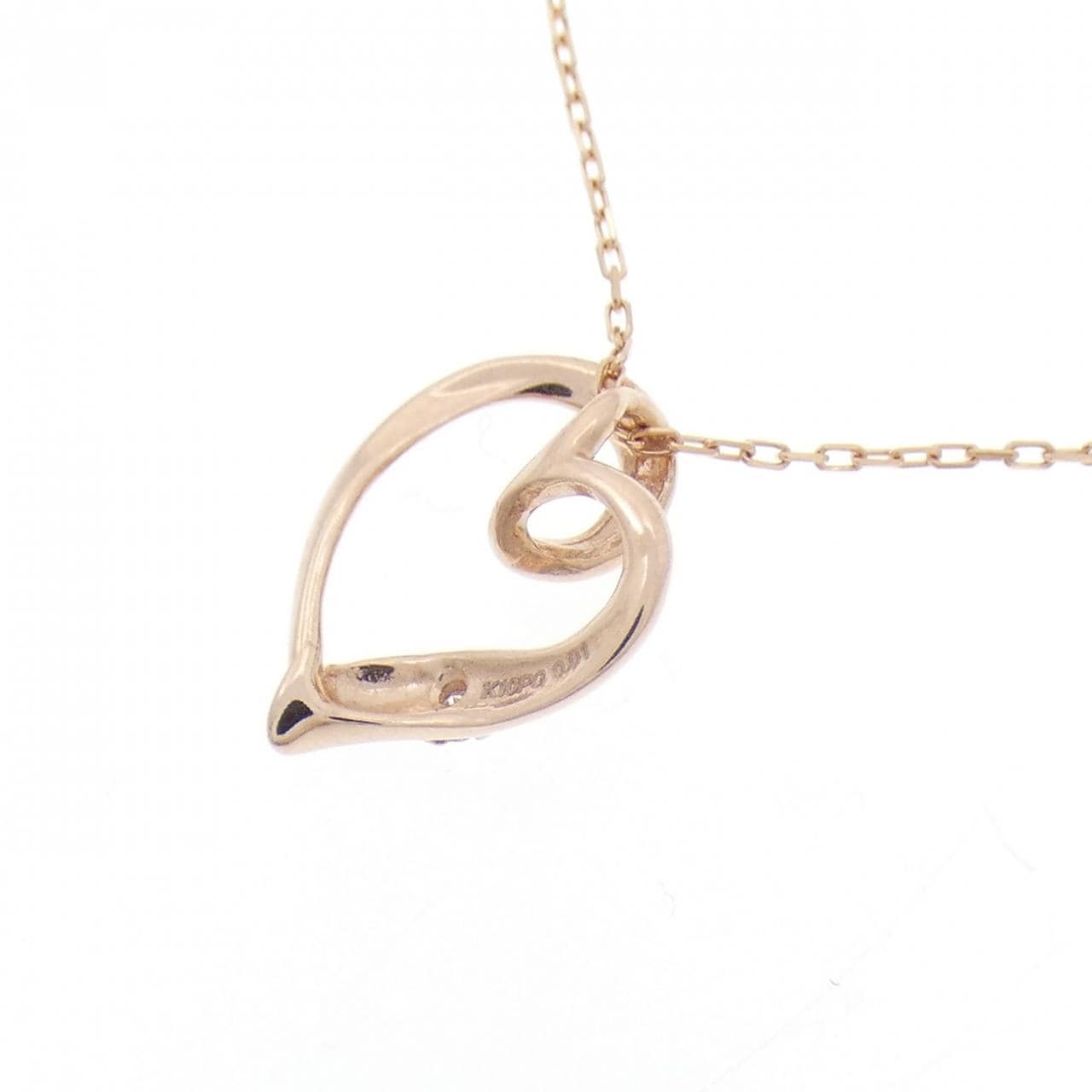 K10PG ハート ダイヤモンド ネックレス 0.01CT