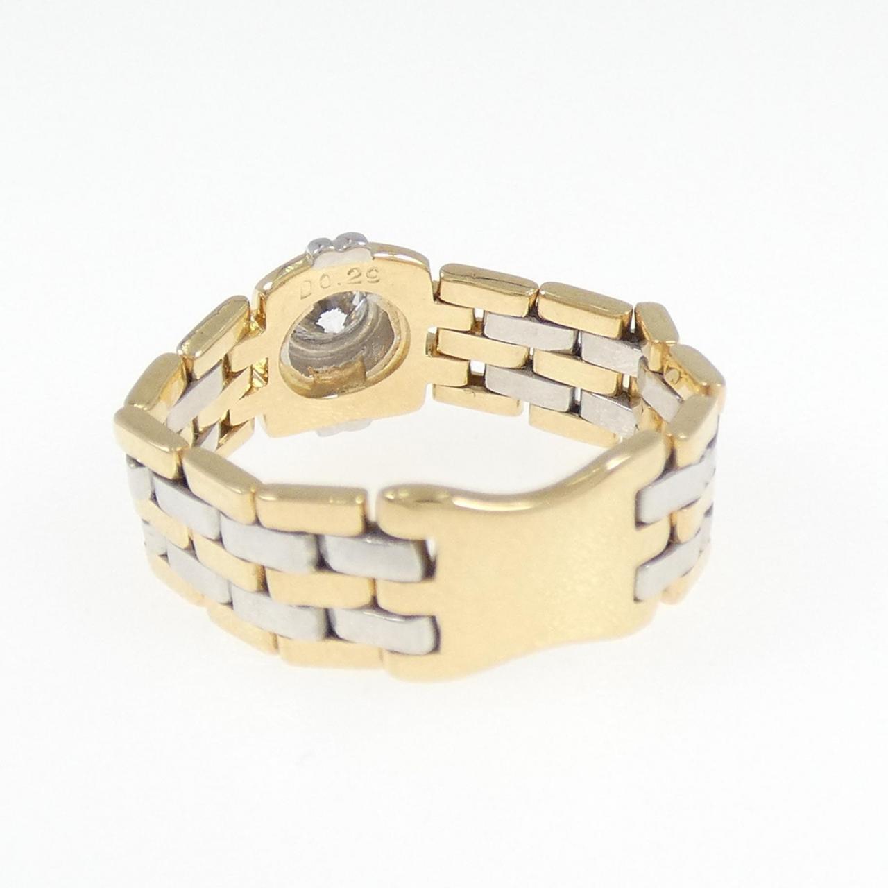 K18YG/PT ダイヤモンド リング 0.29CT