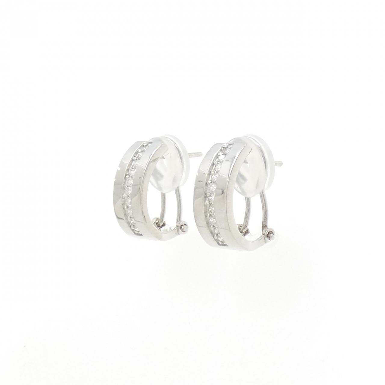 K18WG Diamond earrings/earrings 0.20CT