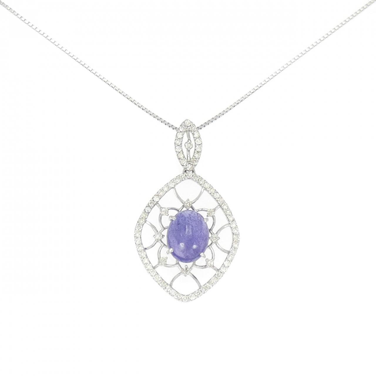 K18WG坦桑石项链 3.22克拉