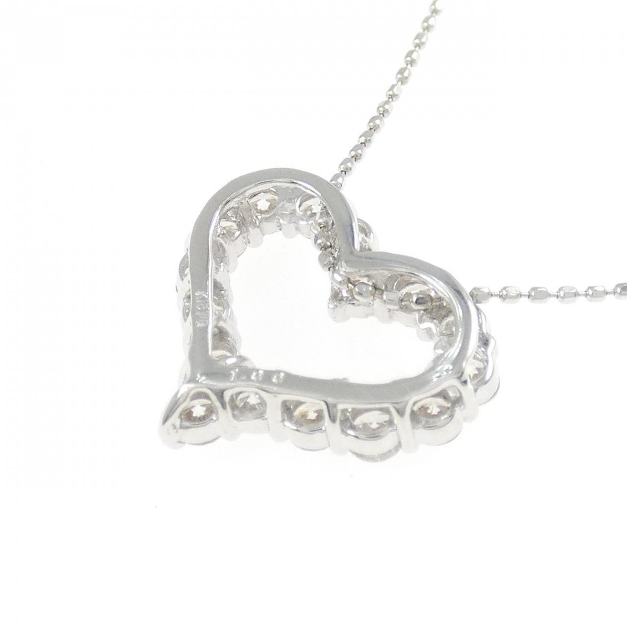 K18WG ハート ダイヤモンド ネックレス 1.00CT