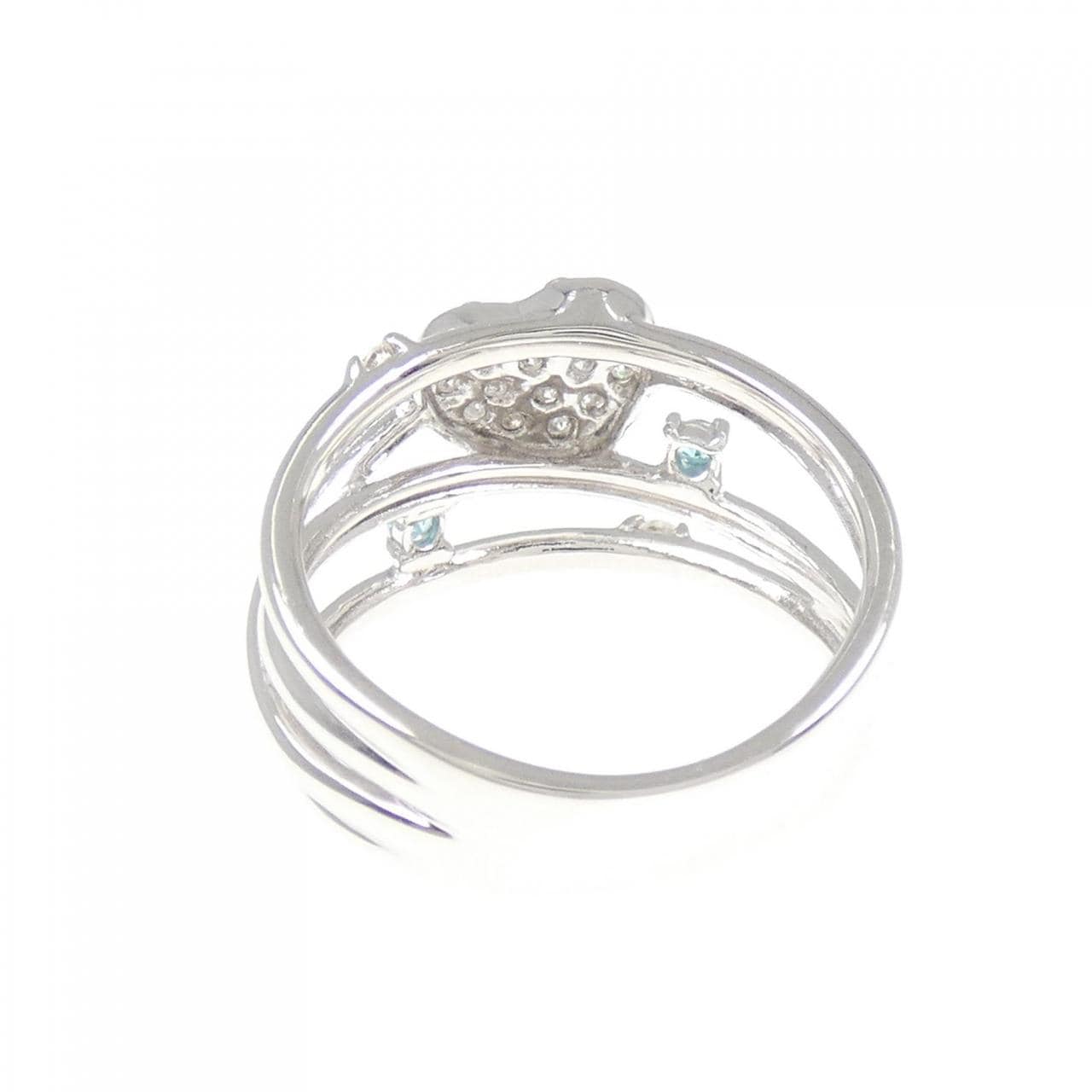 K14WG ハート トルマリン リング 0.03CT