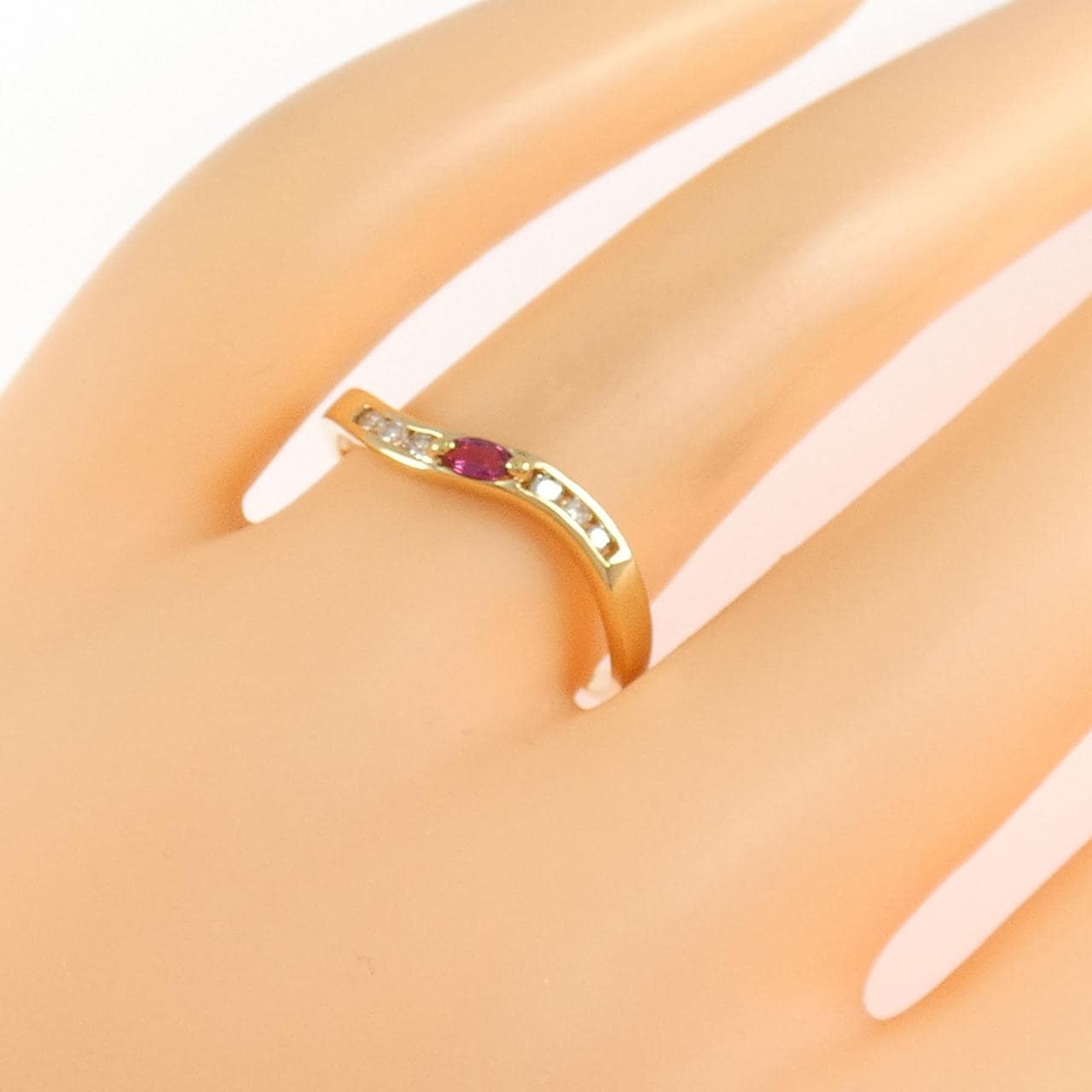 K18YG ルビー リング 0.08CT