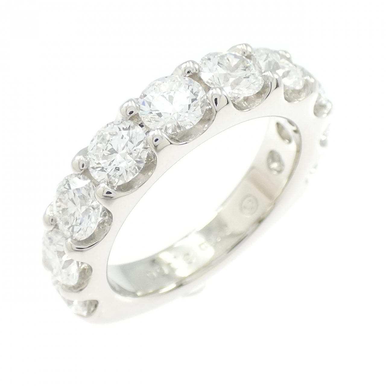 PT950 ハーフエタニティ ダイヤモンド リング 3.160CT