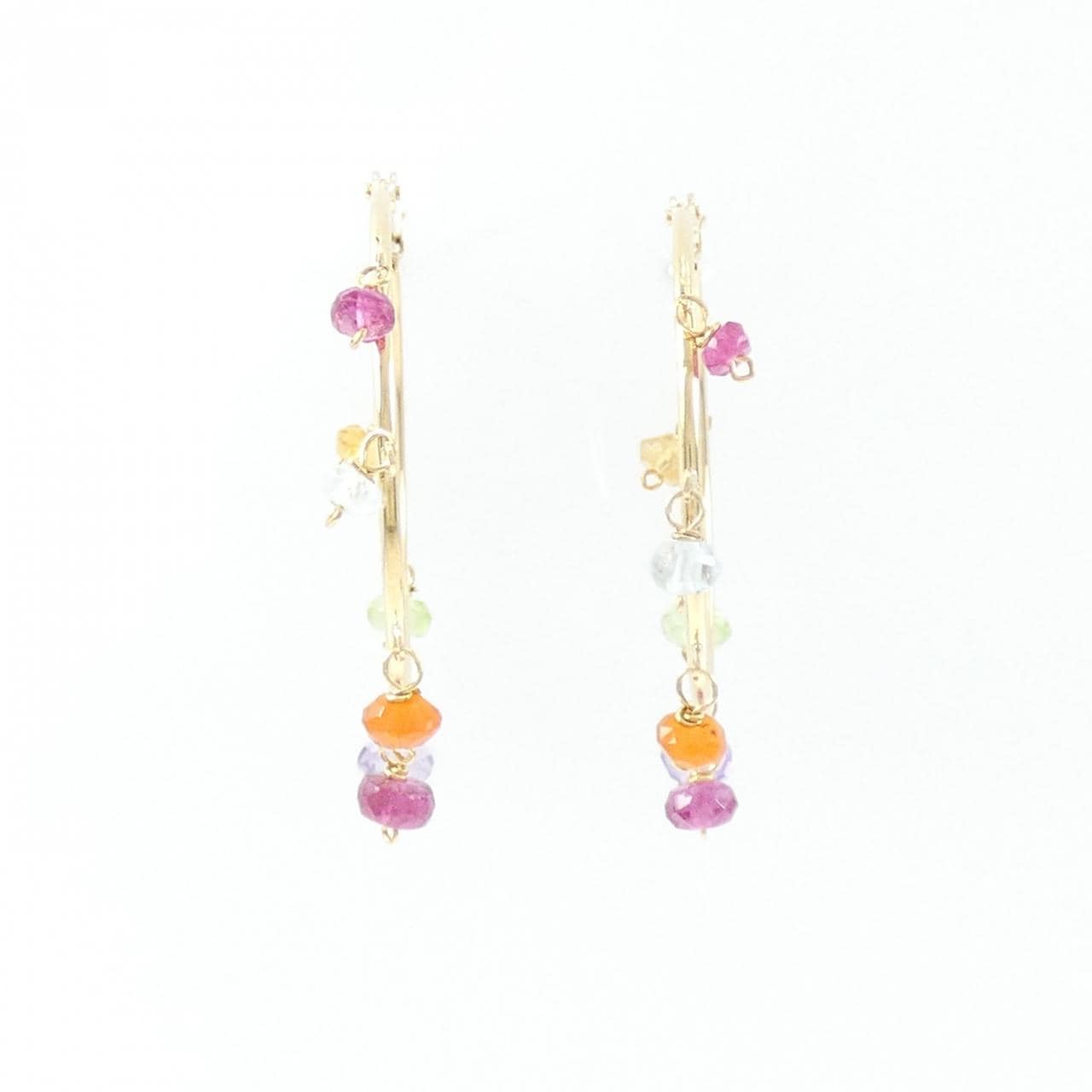 K18YG カラーストーン ピアス