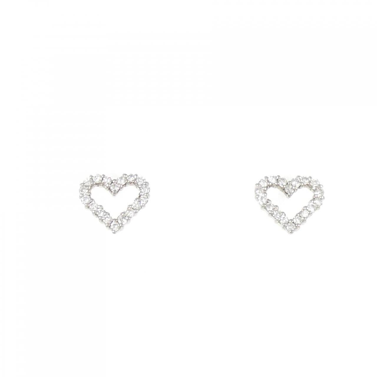 PT ハート ダイヤモンド ピアス 0.20CT