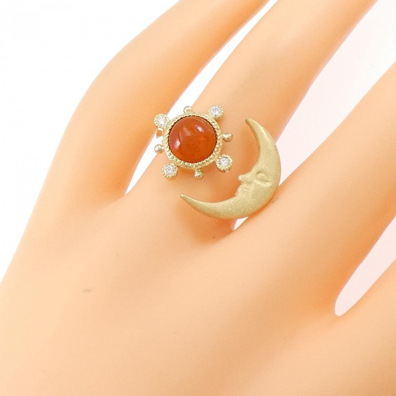 K18YG ムーン オパール リング 1.402CT