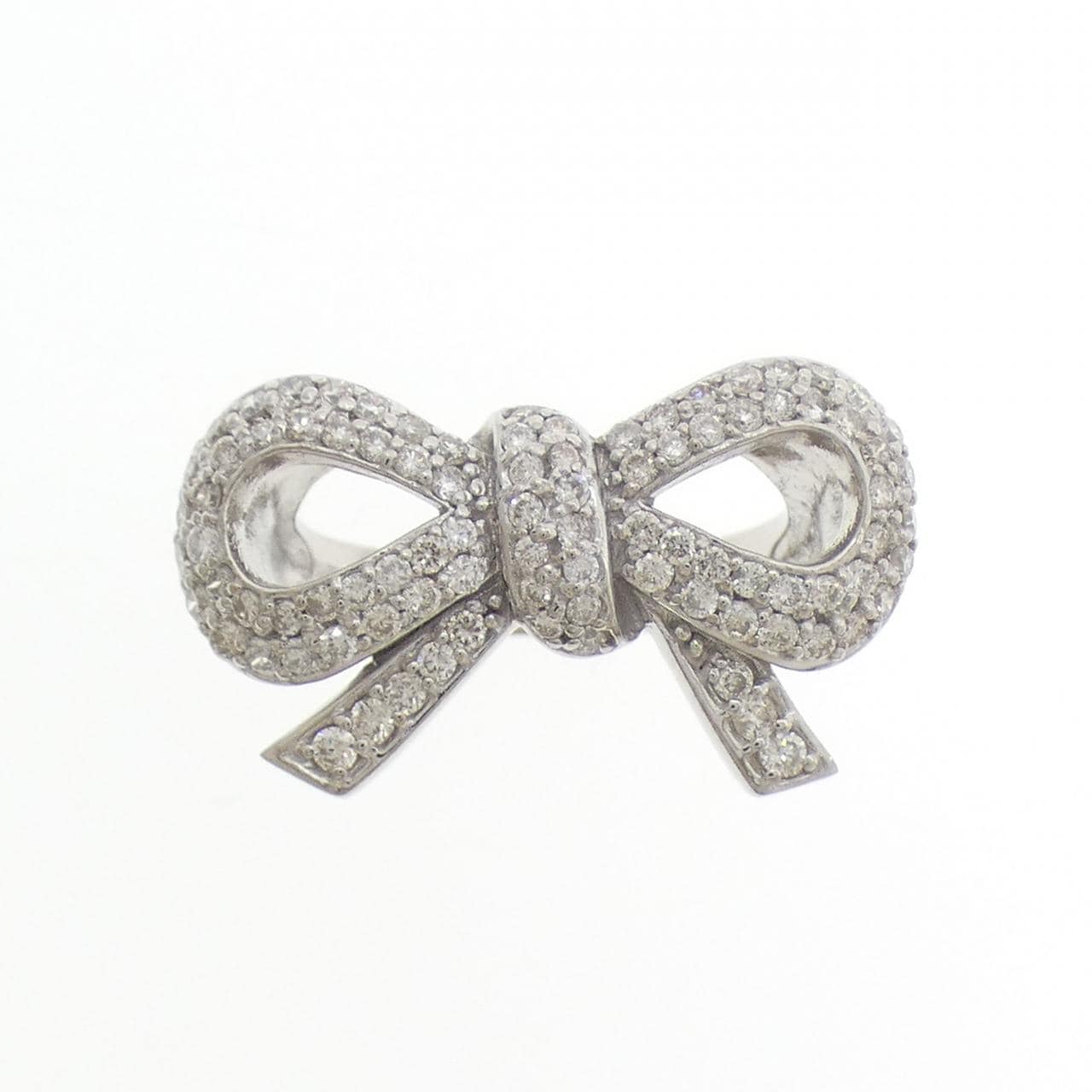 K18WG リボン ダイヤモンド リング 0.72CT