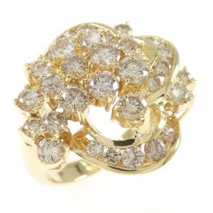 K18YG ダイヤモンド リング 3.10CT