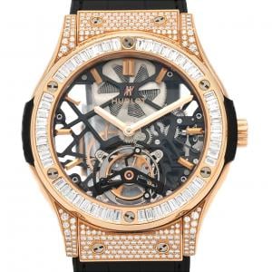 【ノーメンテナンス還元価格】ウブロ クラシックフュージョンスケルトントゥールビヨンダイヤモンド PG 505.OX.0180.LR.0904 PG･RG 手巻