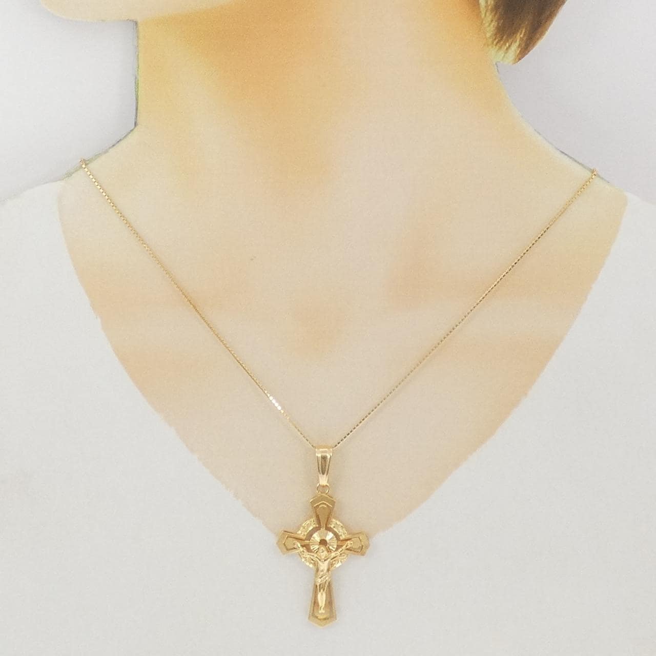 K18YG クロス ネックレス
