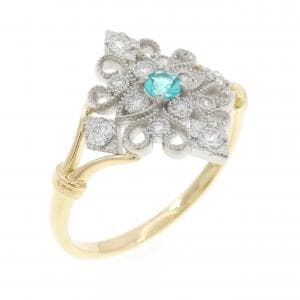 K18YG/PT900 パライバトルマリン リング 0.09CT