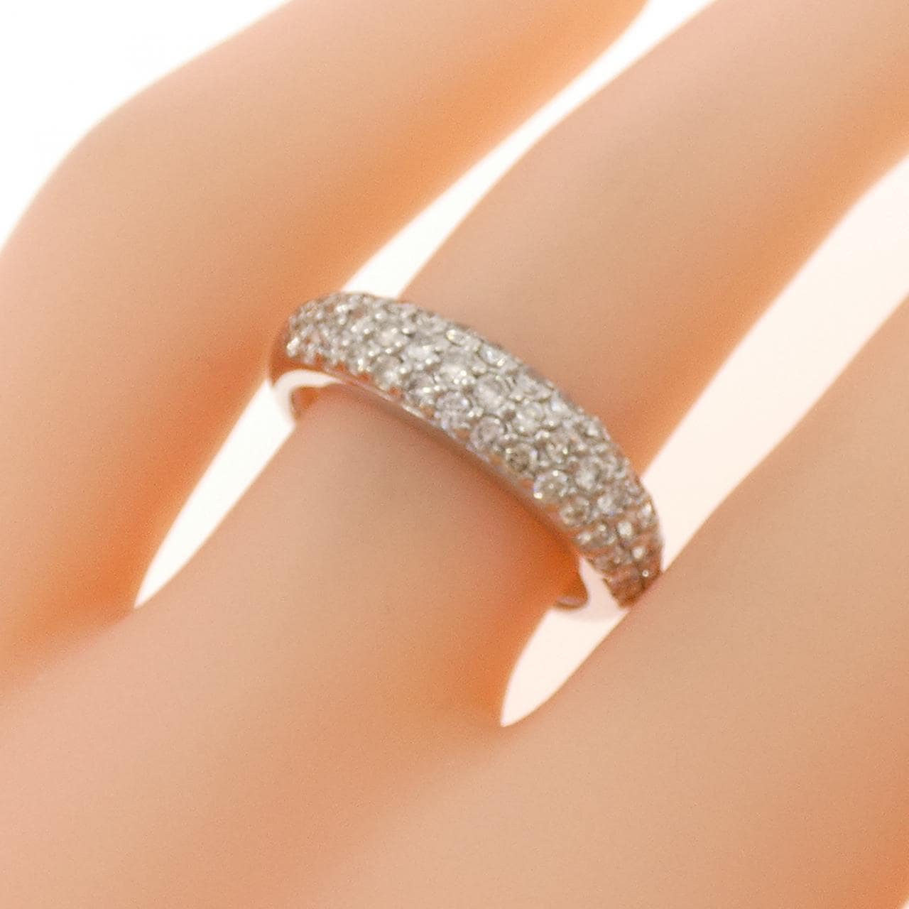 K18WG パヴェ ダイヤモンド リング 0.50CT