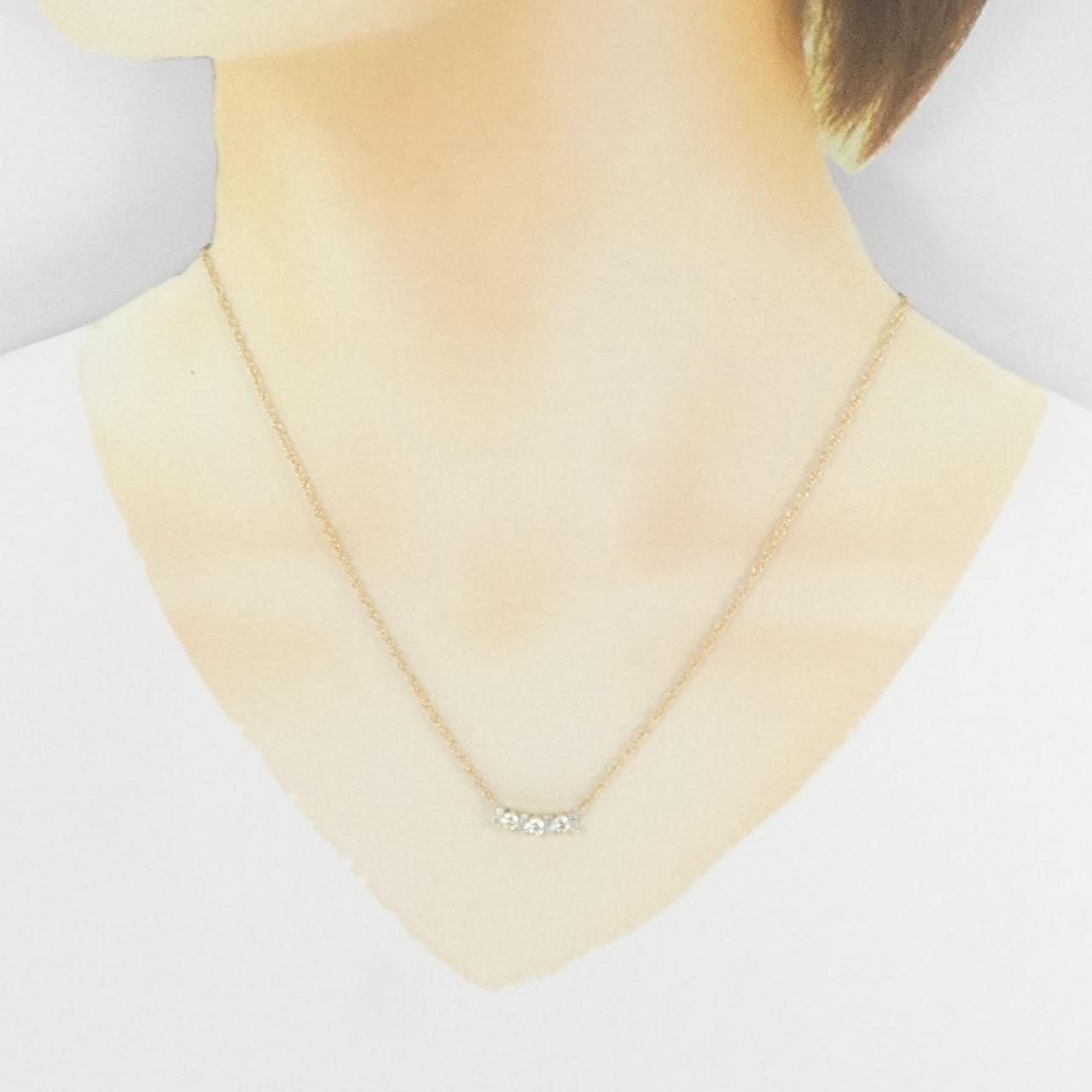K18YG/K18WG ダイヤモンド ネックレス 0.43CT