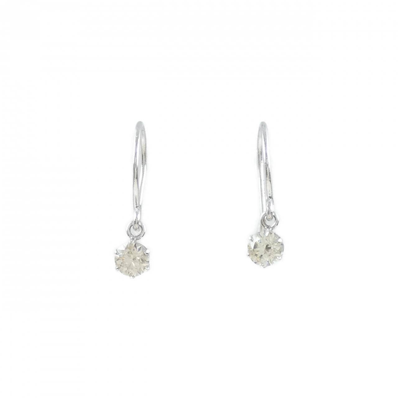 PT900 ソリティア ダイヤモンド ピアス 0.28CT