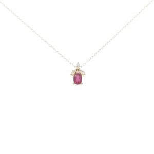 18KTYG/14KTYG ルビー ネックレス 0.58CT