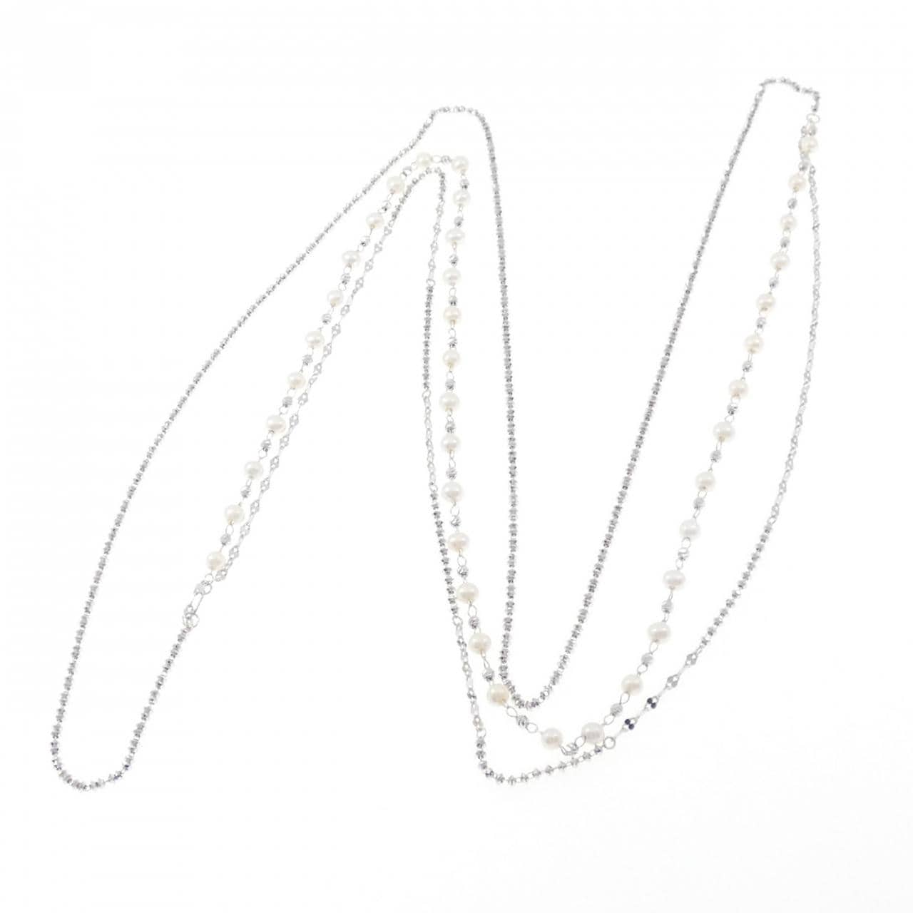 K18WG 淡水パール ネックレス